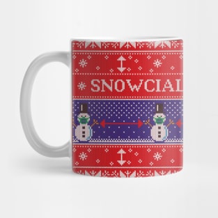 Snowcial Distancing - Funny Christmas Thanksgiving 2020 Ugly Fairisle Sweater Mug